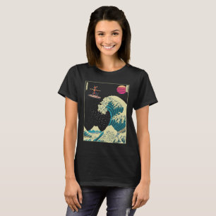 Miniature Pinscher Dog Surfing on a Kanagawa Wave T-Shirt