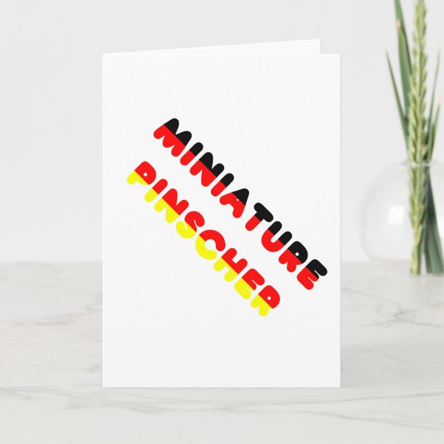 Miniature Pinscher Flag In Name Card (Front)