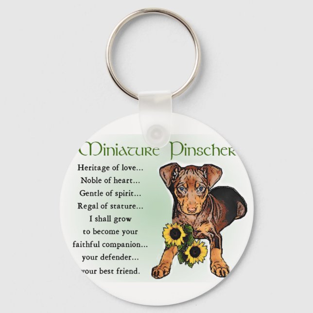 Miniature Pinscher Gifts Key Ring (Front)