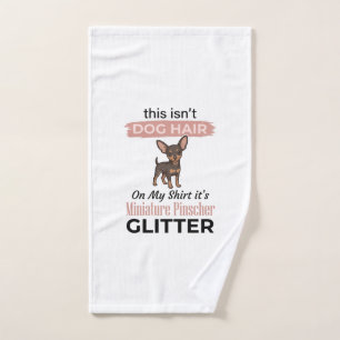 Miniature Pinscher Glitter Funny Dog Shirt Design_ Hand Towel
