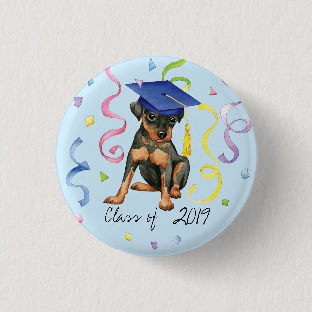 Miniature Pinscher Graduate 3 Cm Round Badge (Front)