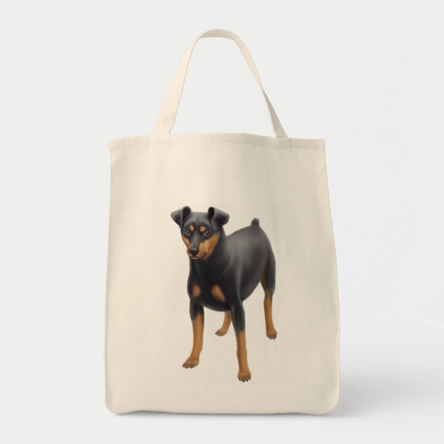 Miniature Pinscher Grocery Tote (Front)