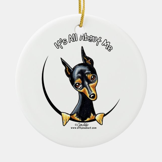 Miniature Pinscher IAAM Ceramic Tree Decoration (Front)