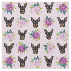 miniature pinscher lavender florals dog fabric