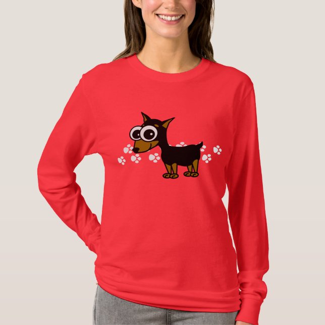 Miniature Pinscher Longsleeve T-Shirt - Red (Front)
