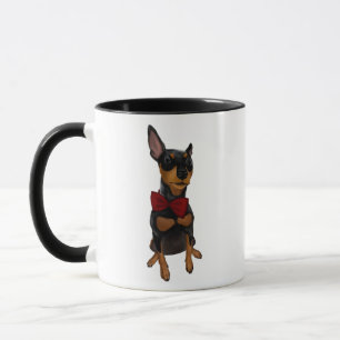 Miniature Pinscher (Min Pin) with Bow Coffee Mug