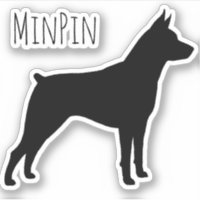 Miniature Pinscher MinPin Silhouette Vinyl Sticker