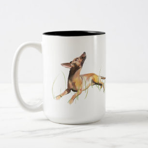 Miniature Pinscher Mug, Dog Mom Coffee Two-Tone Coffee Mug