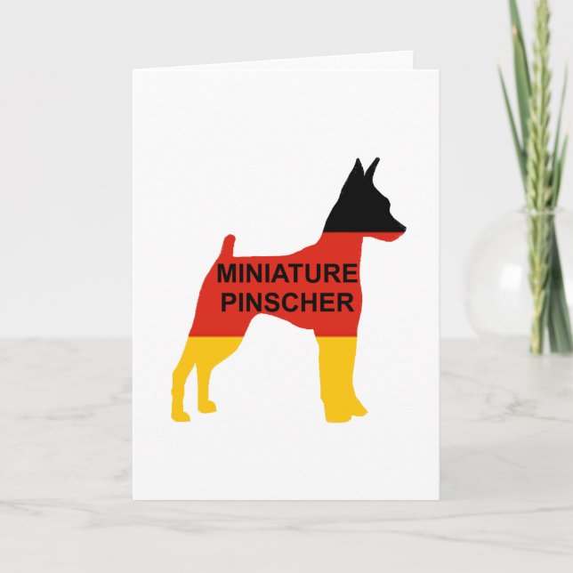 Miniature Pinscher Name Flag Silhouette Card (Front)