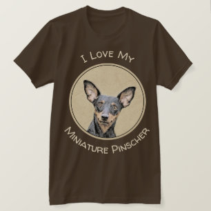 Miniature Pinscher Painting - Cute Original Dog Ar T-Shirt