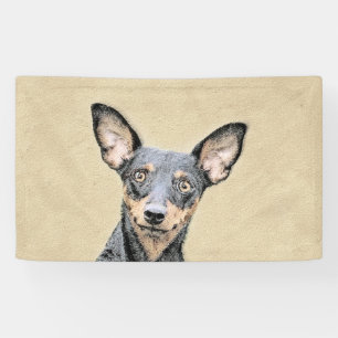 Miniature Pinscher Painting Cute Original Dog Art Banner
