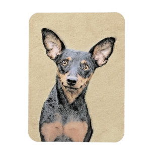 Miniature Pinscher Painting Cute Original Dog Art Magnet