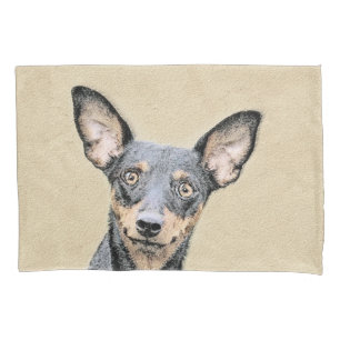 Miniature Pinscher Painting Cute Original Dog Art Pillowcase
