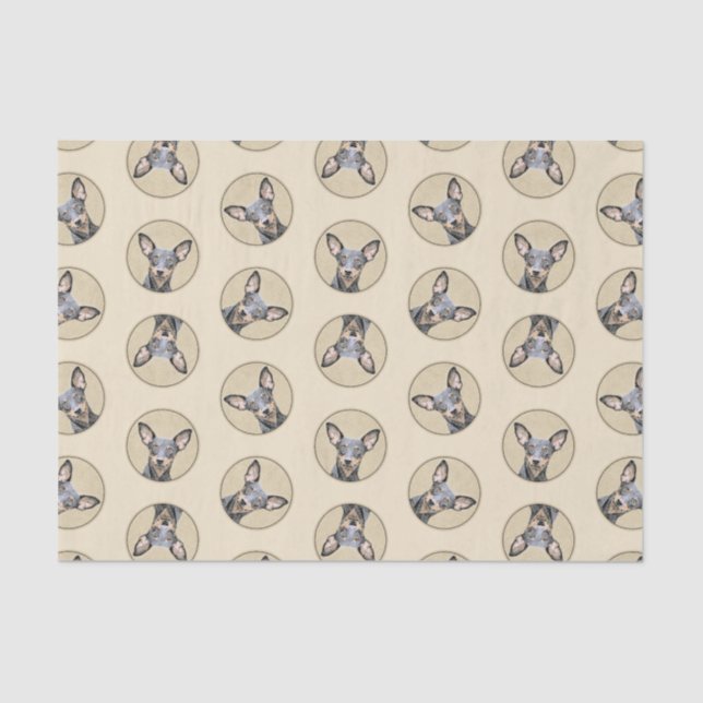 Miniature Pinscher Painting Cute Original Dog Art Tissue Paper (Front)