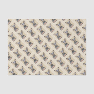 Miniature Pinscher Painting Cute Original Dog Art Tissue Paper