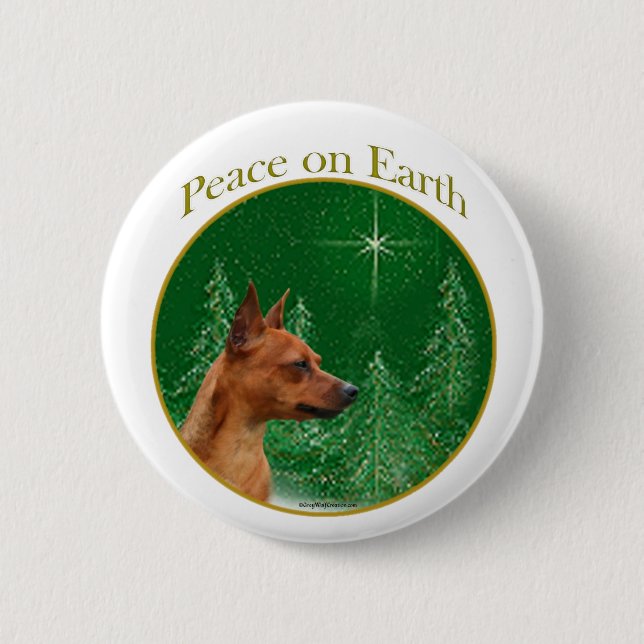 Miniature Pinscher Peace 6 Cm Round Badge (Front)