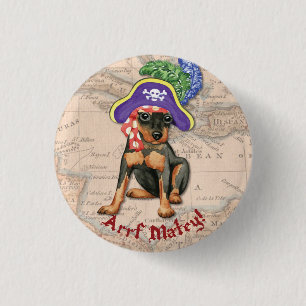 Miniature Pinscher Pirate 3 Cm Round Badge