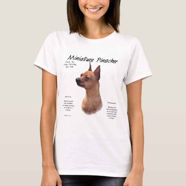Miniature Pinscher (red) History Design T-Shirt (Front)