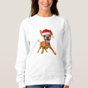 Miniature Pinscher Santa Hat Christmas Dog Min Pin Sweatshirt