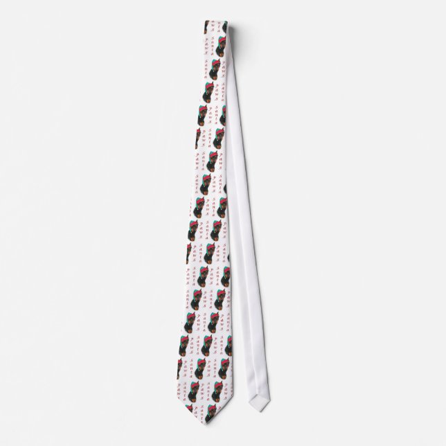 Miniature Pinscher Santa Paws Tie (Front)