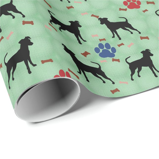Miniature Pinscher Shadow Wrapping Paper (Roll Corner)