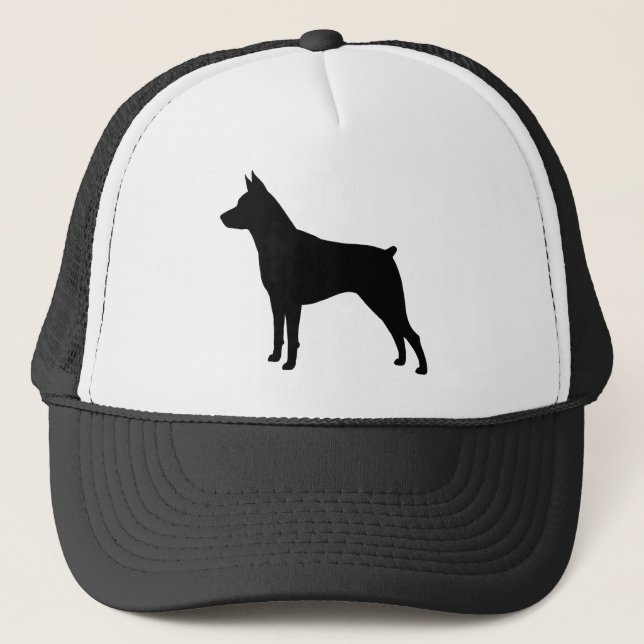 Miniature Pinscher Silhouette Trucker Hat (Front)