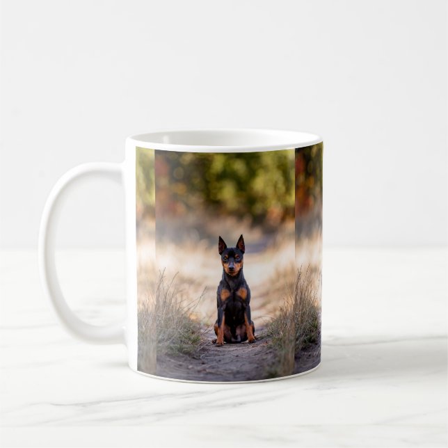 Miniature Pinscher Sitting Coffee Mug (Left)