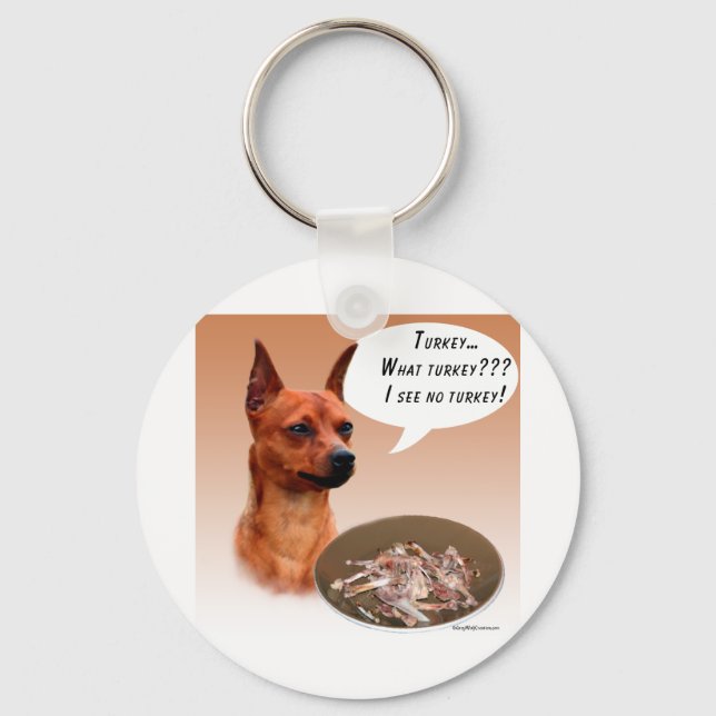Miniature Pinscher Turkey Key Ring (Front)