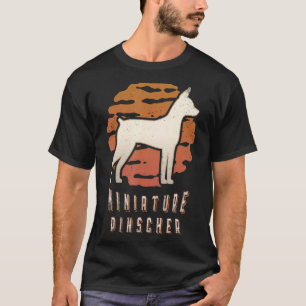 Miniature Pinscher Vintage Retro Classic Dog Sunse T-Shirt