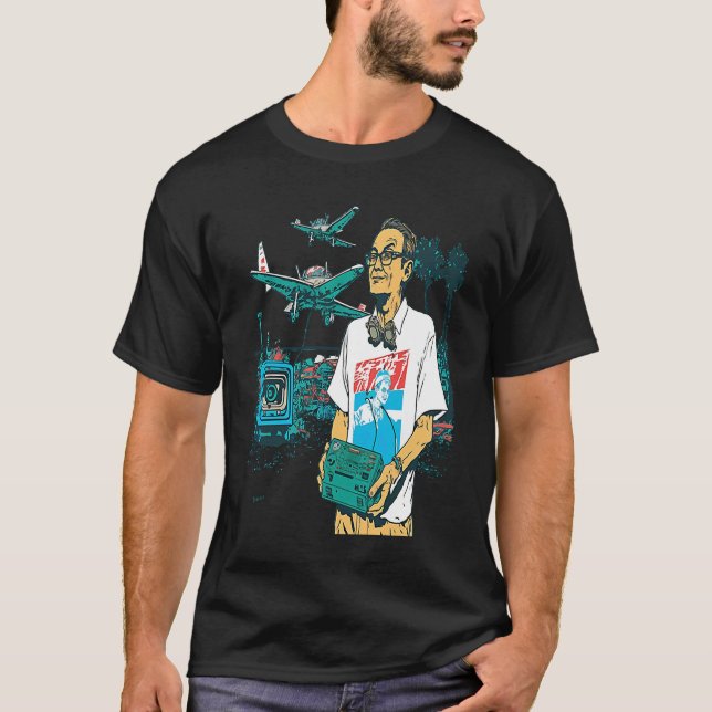 Miniature Plane  Cool Retro Radio Controlled Plane T-Shirt (Front)