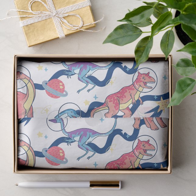 Miniature Playful Dinosaurs Pattern Tissue Paper (Gift)