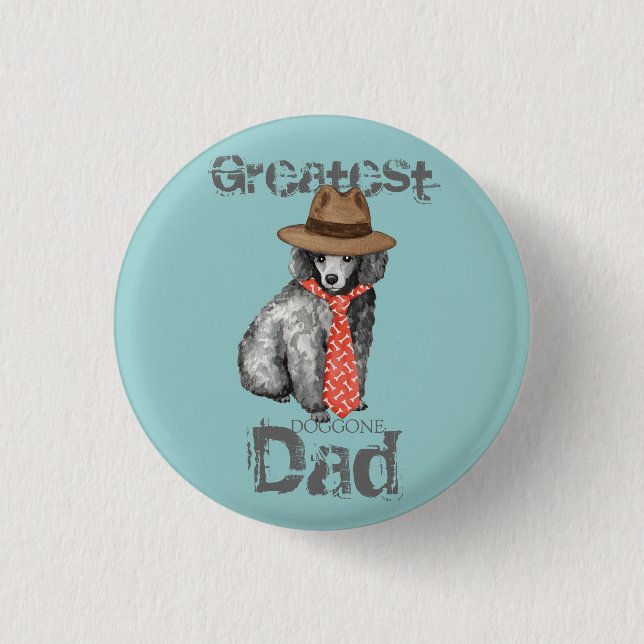 Miniature Poodle Dad 3 Cm Round Badge (Front)
