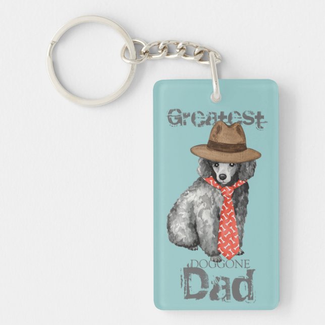 Miniature Poodle Dad Key Ring (Front)