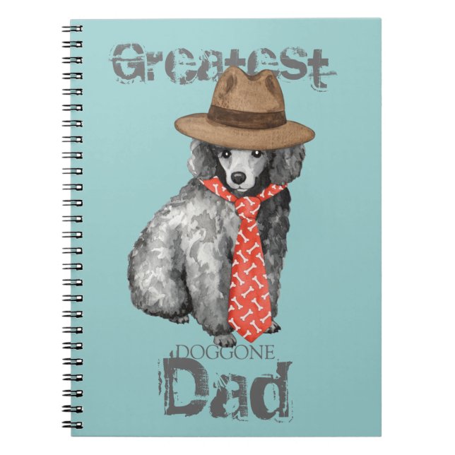 Miniature Poodle Dad Spiral Notebook (Front)