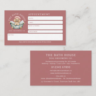 Miniature Poodle Dog Groomer Appointment Card Pink