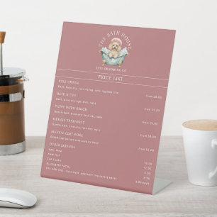 Miniature Poodle Dog Grooming Price List Sign