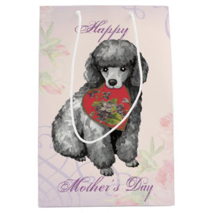 Miniature Poodle Heart Mum Medium Gift Bag