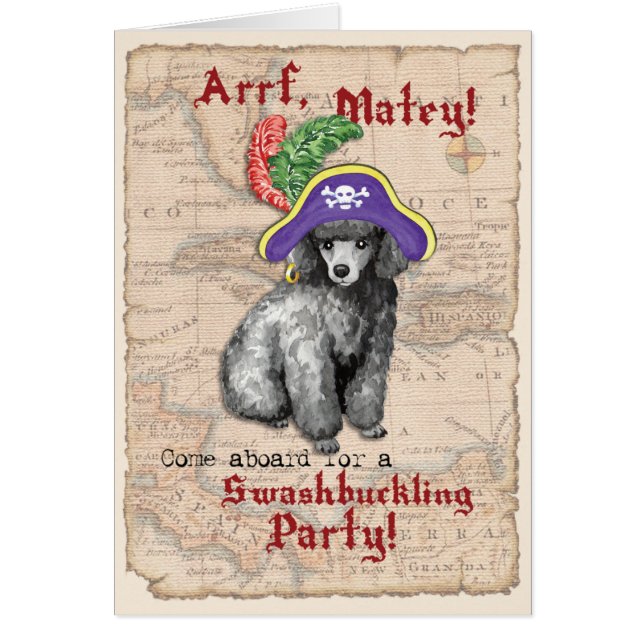 Miniature Poodle Pirate Invitation (Front)