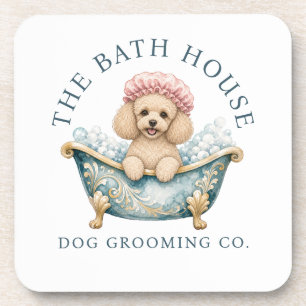 Miniature Poodle White Dog Grooming Coasters