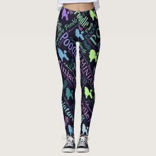 Miniature Poodle Word Art Leggings