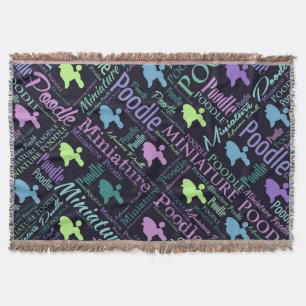 Miniature Poodle Word Art Throw Blanket