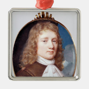 Miniature portrait of an Unknown Man, 1659 Metal Tree Decoration
