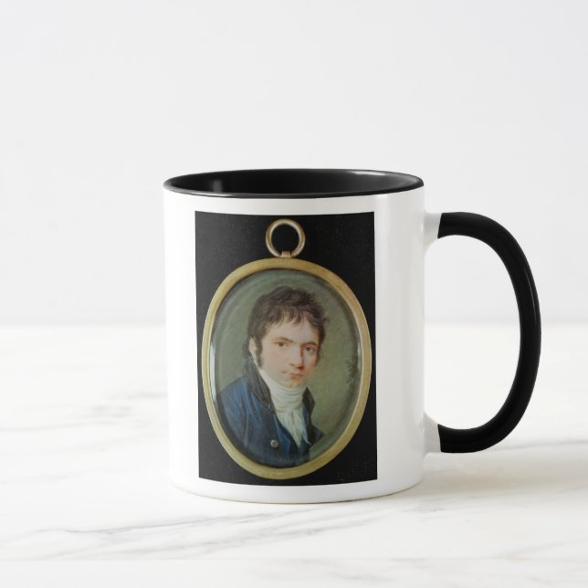 Miniature Portrait of Ludwig Van Beethoven , 1802 Mug (Right)