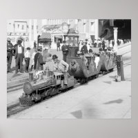 Miniature Railroad at Coney Island, 1905. Vintage