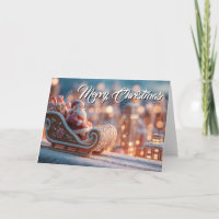 Miniature Santa in Gingerbread Sleigh
