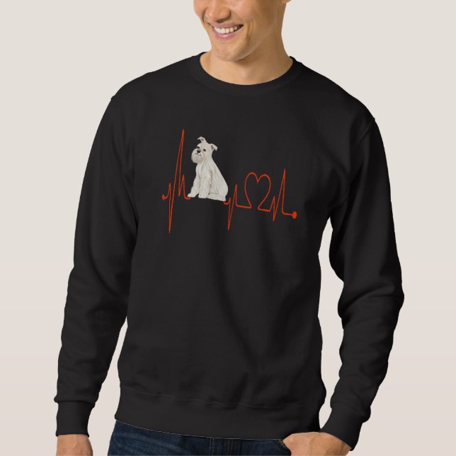 Miniature Schanauzer Dog Heartbeat EKG My Dogs Are Sweatshirt (Front)