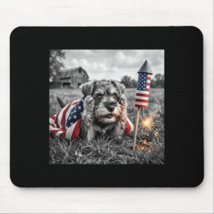 Miniature Schnauzer Aamerican Usa Flag 250 Years Mouse Pad