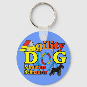 Miniature_Schnauzer_Agility Key Ring