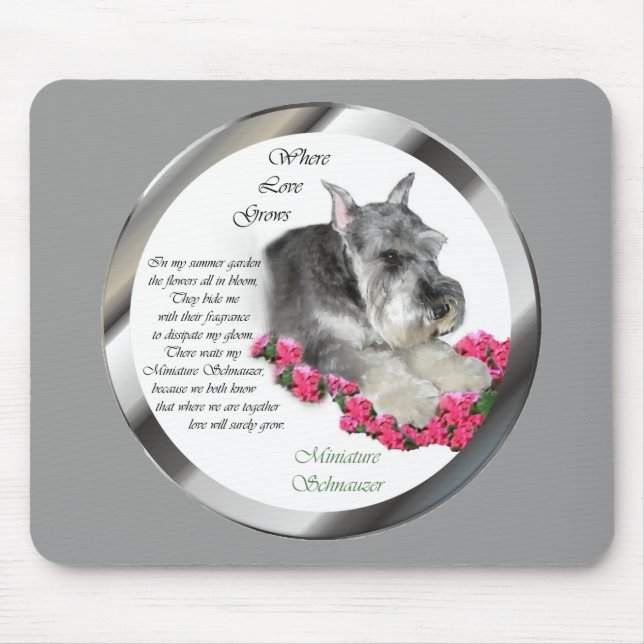 Miniature Schnauzer Art Gifts Mouse Pad (Front)