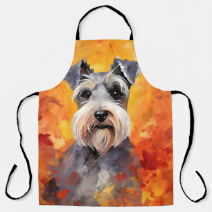 Miniature Schnauzer Autumn Thanksgiving  Apron